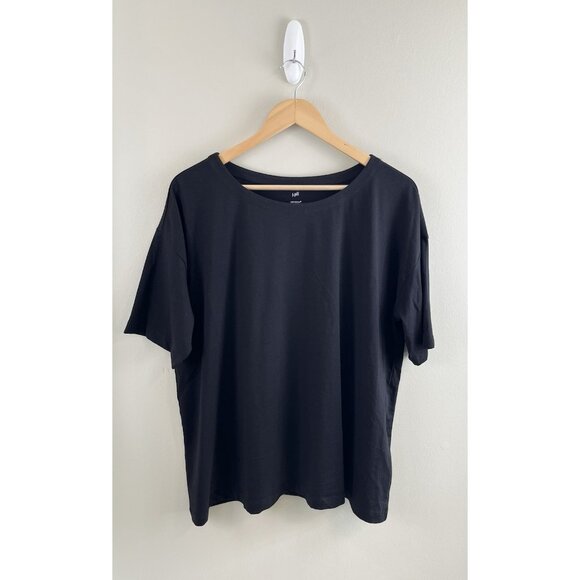 J Jill Women’s Luxe Supima Elbow-Sleeve Tee Black Sz XL - Picture 1 of 7